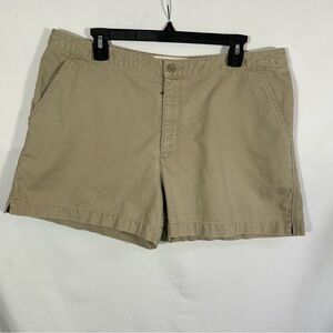 Eddie Bauer Women’s Flat Front Shorts Size 16 In Beige